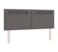 vidaXL Testiera con luci a Strisce a LED Grigio 160 cm PVC, Testata Letto Elegante, Rettangolare, Alta Regolabile, Resistente, Design LED da Parete, Moderno e Versatile