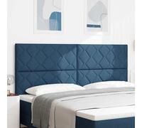 vidaXL Testiera con luci a strisce a LED Regolabile Blu 200 cm Tessuto