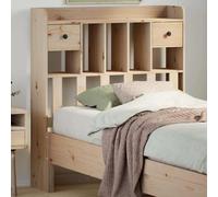 vidaXL Testiera con Ripiani 100 cm in Legno Massello di Pino, Testata Letto, testiera in Legno massello, testiera con Scomparti, testiera in Legno