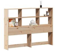 vidaXL Testiera con Ripiani 140 cm in Legno Massello di Pino, testata letto, testiera in legno massello, testiera con scomparti, testiera in legno