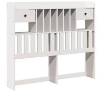 vidaXL Testiera con Ripiani Bianca 135 cm in Legno Massello di Pino, Testata Letto, testiera in Legno massello, testiera con Scomparti