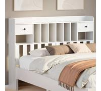 vidaXL Testiera con Ripiani Bianca 160 cm in Legno Massello di Pino, Testata Letto, testiera in Legno massello, testiera con Scomparti