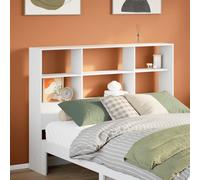 vidaXL Testiera con Ripiani Bianca 160 cm in Legno Massello di Pino, testata letto, testiera in legno massello, testiera con scomparti