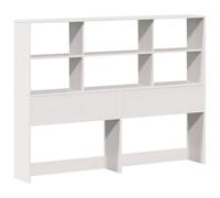 vidaXL Testiera con Ripiani Bianca 160 cm in Legno Massello di Pino, testata letto, testiera in legno massello, testiera con scomparti