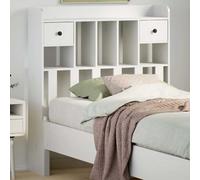 vidaXL Testiera con Ripiani Bianca 75 cm in Legno Massello di Pino, Testata Letto, testiera in Legno massello, testiera con Scomparti