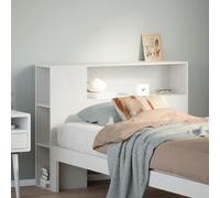 vidaXL Testiera con Ripiani Bianca 75 cm in Legno Massello di Pino, Testata Letto, testiera in Legno massello, testiera con Scomparti