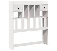 vidaXL Testiera con Ripiani Bianca 75 cm in Legno Massello di Pino, Testata Letto, testiera in Legno massello, testiera con Scomparti