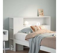 vidaXL Testiera con Ripiani Bianca 90 cm in Legno Massello di Pino, Testata Letto, testiera in Legno massello, testiera con Scomparti