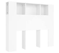vidaXL Testiera con Scomparti Bianca 120x18,5x102,5 cm
