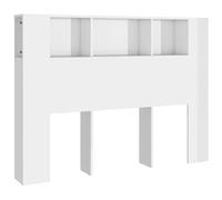 vidaXL Testiera con Scomparti Bianco Lucido 140x18,5x104,5 cm