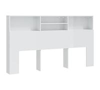 vidaXL Testiera con Scomparti Bianco Lucido 180x19x103,5 cm