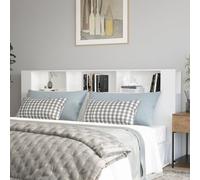 vidaXL Testiera con Scomparti Bianco Lucido 220x18,5x104,5 cm