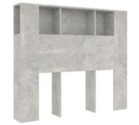 vidaXL Testiera con Scomparti Grigio Cemento 120x18,5x102,5 cm