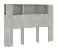 vidaXL Testiera con Scomparti Grigio Cemento 140x18,5x104,5 cm