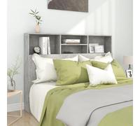 vidaXL Testiera con Scomparti Grigio Cemento 140x19x103,5 cm