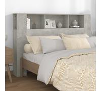 vidaXL Testiera con Scomparti Grigio Cemento 160x18,5x104,5 cm
