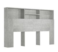 vidaXL Testiera con Scomparti Grigio Cemento 160x19x103,5 cm