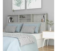 vidaXL Testiera con Scomparti Grigio Cemento 160x19x103,5 cm