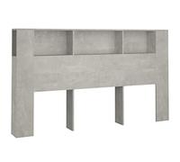 vidaXL Testiera con Scomparti Grigio Cemento 180x18,5x104,5 cm