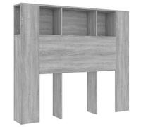 vidaXL Testiera con Scomparti Grigio Sonoma 120x18,5x102,5 cm