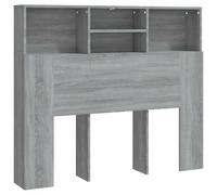 vidaXL Testiera con Scomparti Grigio Sonoma 120x19x103,5 cm