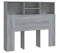 vidaXL Testiera con Scomparti Grigio Sonoma 120x19x103,5 cm