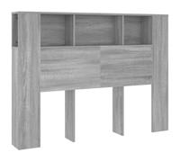 vidaXL Testiera con Scomparti Grigio Sonoma 140x18,5x104,5 cm