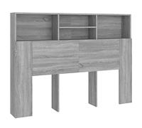 vidaXL Testiera con Scomparti Grigio Sonoma 140x19x103,5 cm