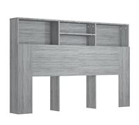 vidaXL Testiera con Scomparti Grigio Sonoma 160x19x103,5 cm