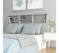 vidaXL Testiera con Scomparti Grigio Sonoma 160x19x103,5 cm