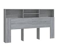 vidaXL Testiera con Scomparti Grigio Sonoma 180x19x103,5 cm