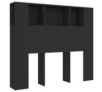 vidaXL Testiera con Scomparti Nera 120x18,5x102,5 cm