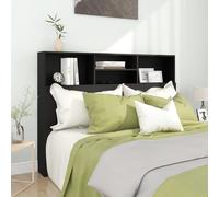 vidaXL Testiera con Scomparti Nera 140x19x103,5 cm