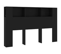 vidaXL Testiera con Scomparti Nera 160x18,5x104,5 cm