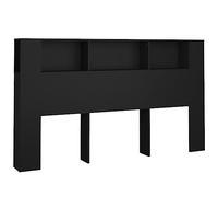 vidaXL Testiera con Scomparti Nera 180x18,5x104,5 cm