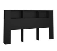 vidaXL Testiera con Scomparti Nera 180x18,5x104,5 cm