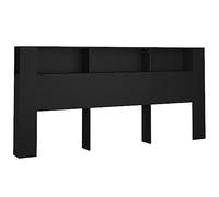 vidaXL Testiera con Scomparti Nera 220x18,5x104,5 cm