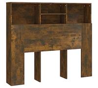 vidaXL Testiera con Scomparti Rovere Fumo 120x19x103,5 cm