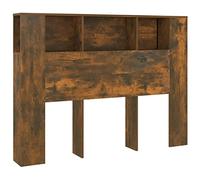 vidaXL Testiera con Scomparti Rovere Fumo 140x18,5x104,5 cm