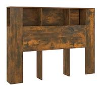 vidaXL Testiera con Scomparti Rovere Fumo 140x18,5x104,5 cm