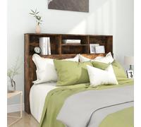 vidaXL Testiera con Scomparti Rovere Fumo 140x19x103,5 cm