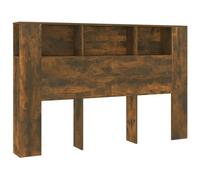 vidaXL Testiera con Scomparti Rovere Fumo 160x18,5x104,5 cm