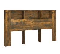 vidaXL Testiera con Scomparti Rovere Fumo 180x18,5x104,5 cm