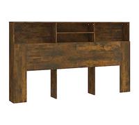 vidaXL Testiera con Scomparti Rovere Fumo 180x19x103,5 cm