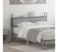 vidaXL Testiera con Stazione di Carica e Storage Grigio sonoma 120 cm