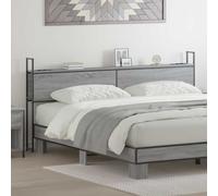 vidaXL Testiera con Stazione di Carica e Storage Grigio sonoma