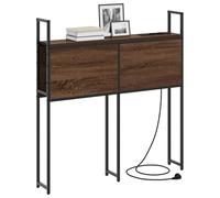 vidaXL Testiera di libreria in Marrone Rovere, 80 cm. Realizzata in Legno ingegnerizzato e Acciaio. Ampio Spazio per riporre i Tuoi Oggetti. Ha Porte di Ricarica Integrate. Design Moderno e Piedi an