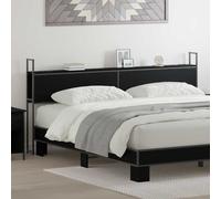 vidaXL Testiera con Stazione di Carica e Storage Rovere nero 180 cm