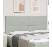 vidaXL Testiera con testiera Grigio chiaro 200 cm Pelle Sintetica