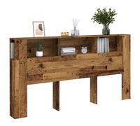 vidaXL Testiera Contenitore Legno Antico 200x18,5x102,5cm Truciolato, testiera Letto, arredo Camera da Letto, testiera libreria